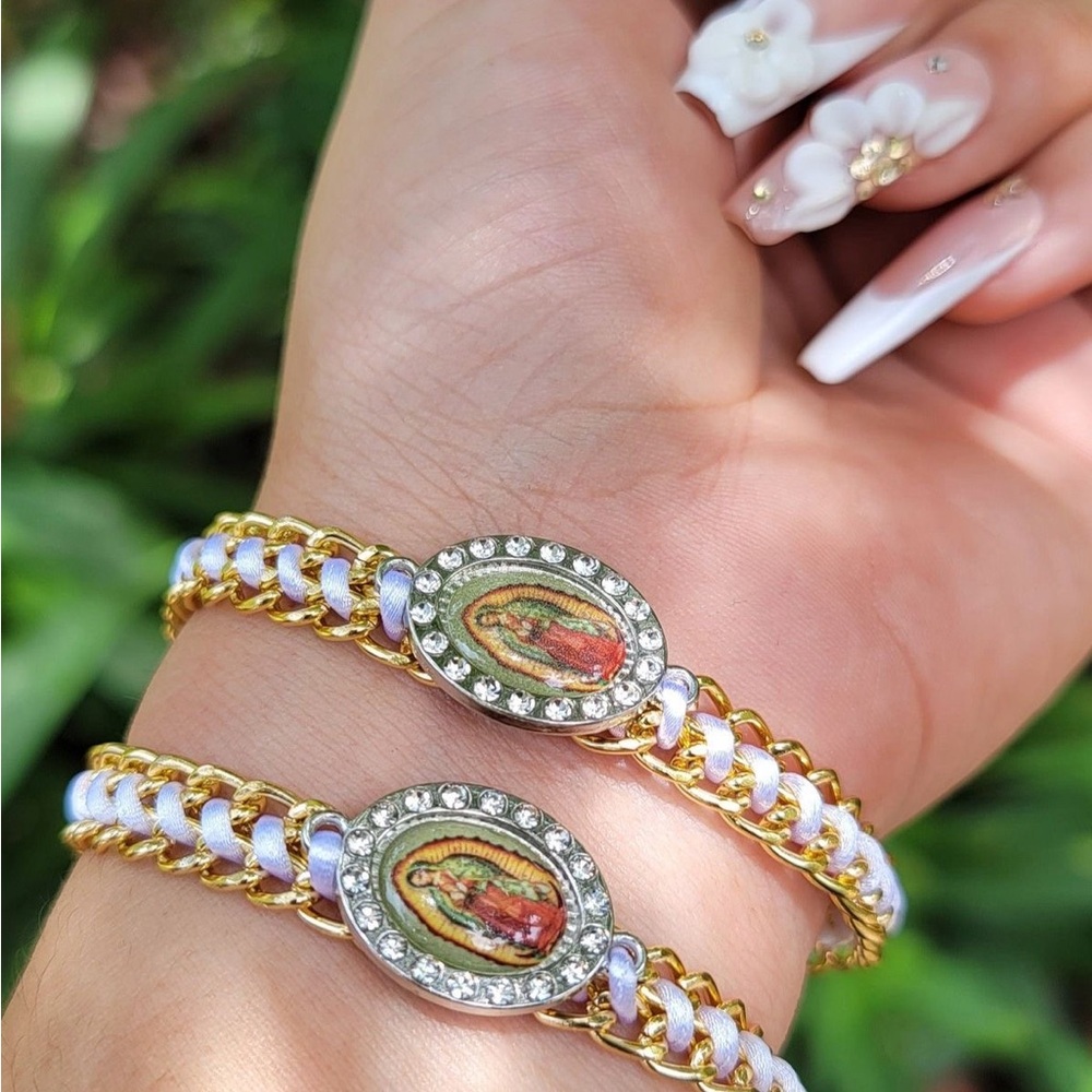 Gold and Silver Religious Charm Bracelet